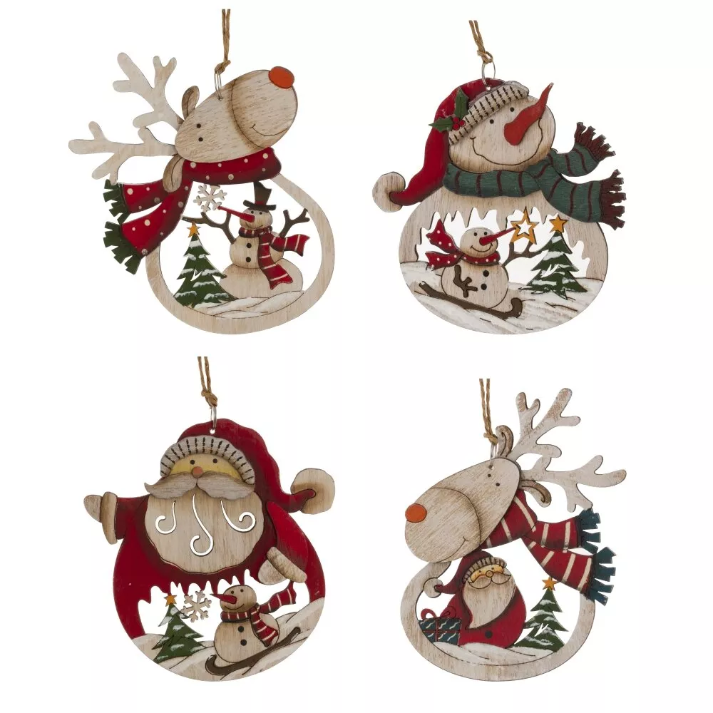 Изделие подвесное Рождество 10х0,5х11см 4в. арт.822625 по цене 