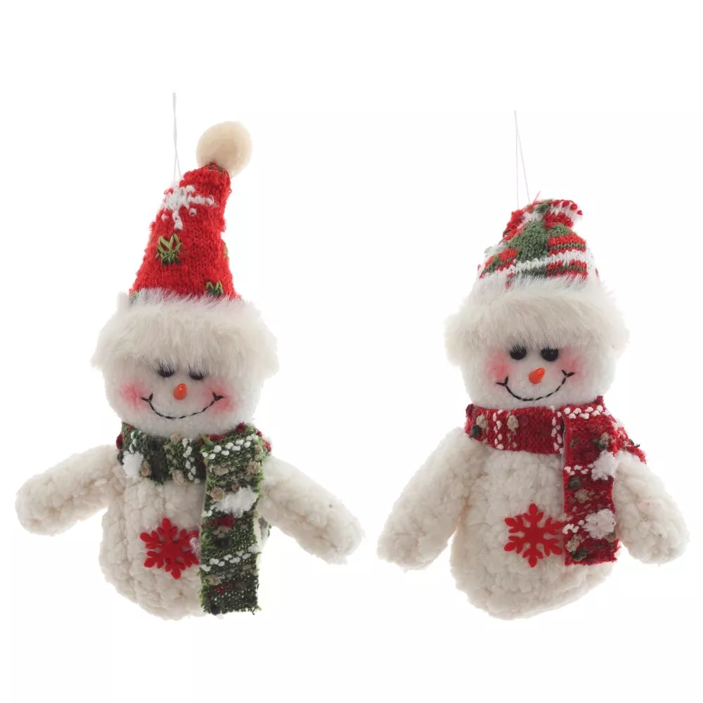 Фигурка Снеговик подвесной 12х7х18 см 2в. арт.821869 по цене 