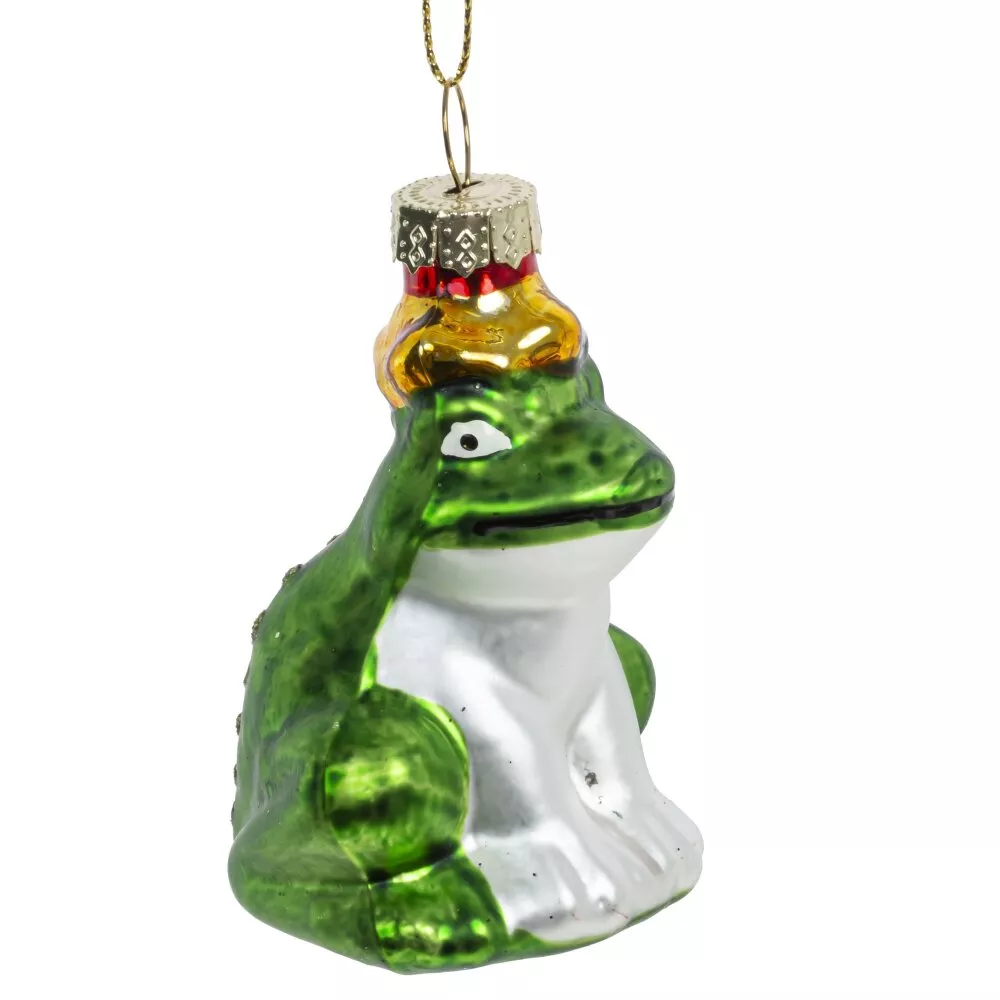 Украшение новогоднее Лягушка 5х6х8,5см стекло арт.779073 по цене 