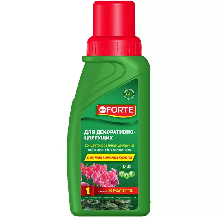 Удобрение жидкое БОНА ФОРТЕ КРАСОТА для декоративно-цветущих растений минеральное 285мл по цене 