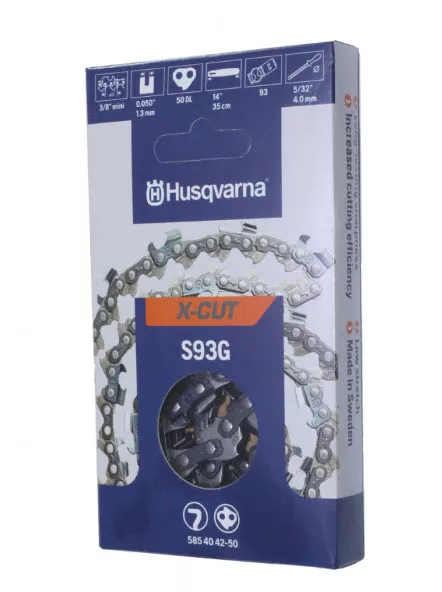 Цепь Хускварна Х Кут s93g, 14"/35см, 3/8"мини, 1.3 мм, 50 хвостовиков Хускварна 5854042-50 по цене 