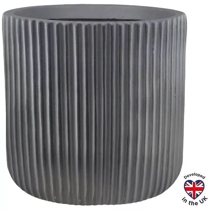 Кашпо Урбан круглое 17,9л 30,5х30см, антрацит, файберстоун арт.RVS-RND-30-BLW по цене 