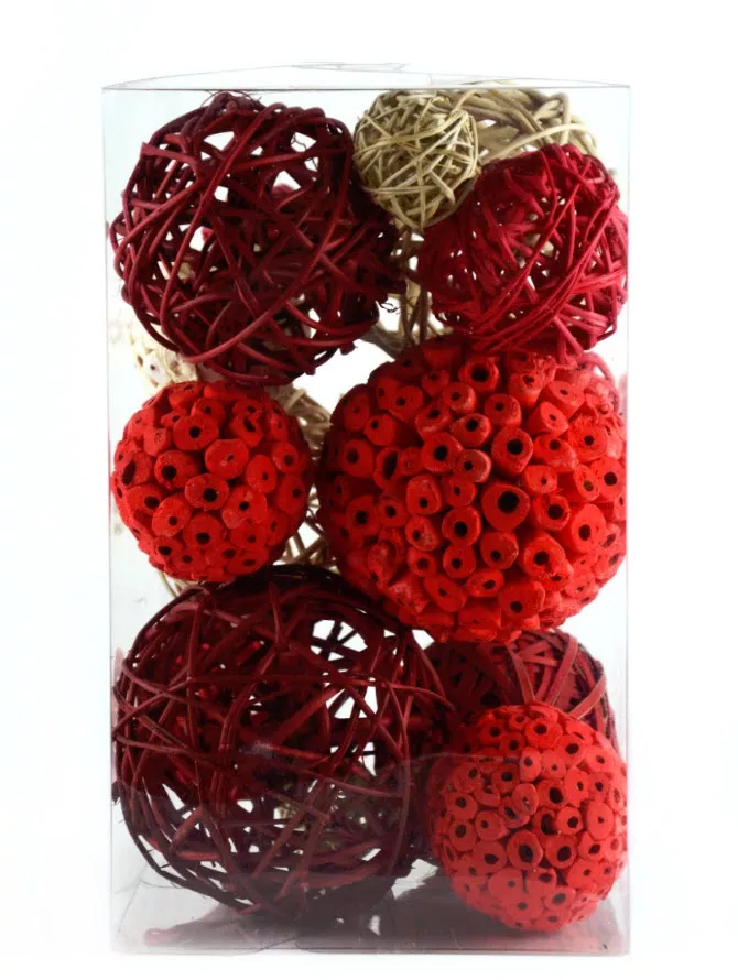 Набор сухоцветов 235гр, красный/бежевый по цене 