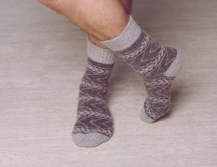 Носки мужские шерстяные Коса, серые, арт.6R98-1, р.44-46 по цене 