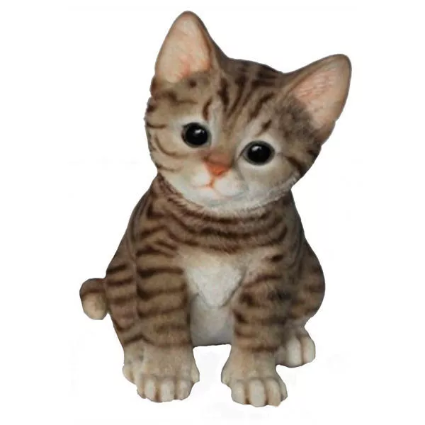 Фигура декоративная садовая Полосатый Котёнок, полистоун 14х12х20см по цене 