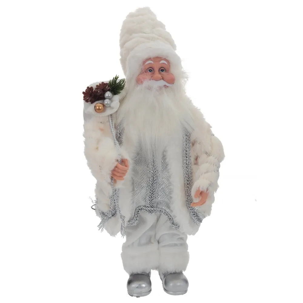 Дед Мороз в белой шубе с мешком 18х13х38 арт.795401 по цене 