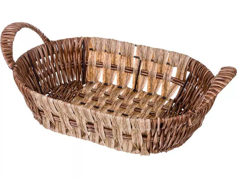 Корзинка с ручками овальная Натурель 28х20х9см, пластик арт.109-233 по цене 