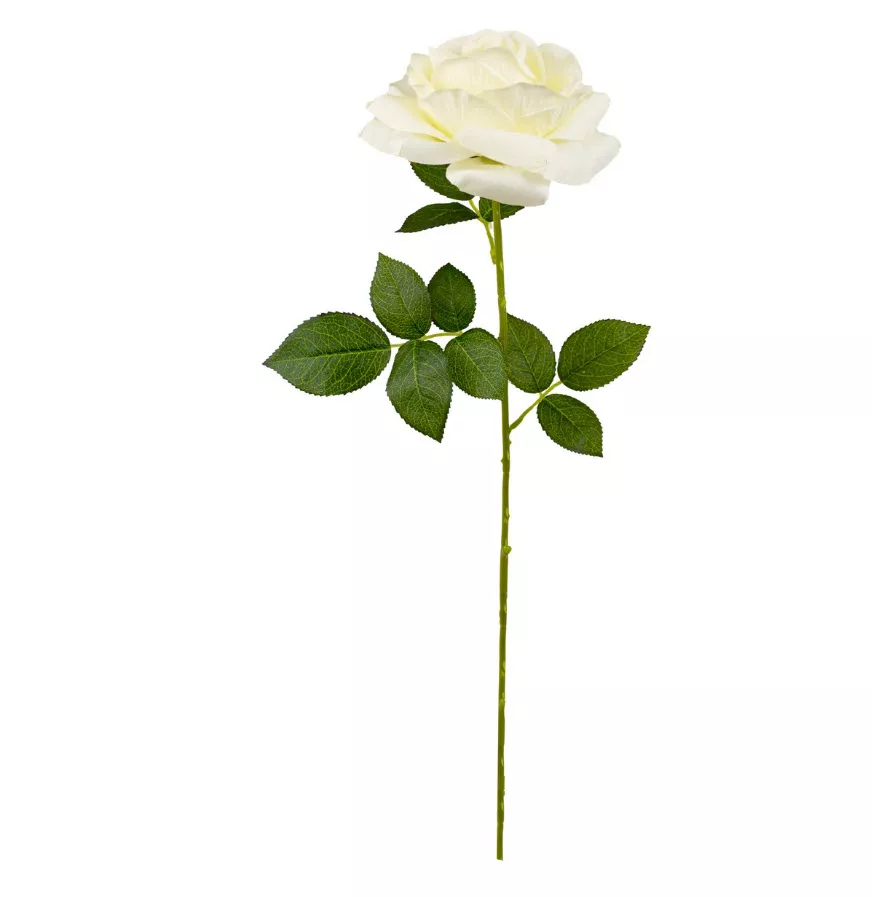 Цветок искусственный Роза 63см, белый по цене 