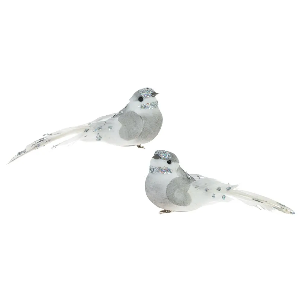 Изделие декоративное Птичка серая 15х4,5х5,5см 2в по цене 