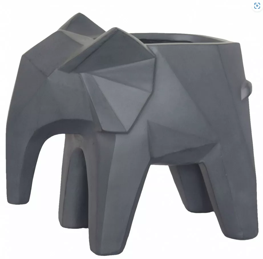 Кашпо Полигональный Слоник 10,4л файберстоун, серое 39х20,5х3см арт.ELPHT-TWO-LG-39 по цене 