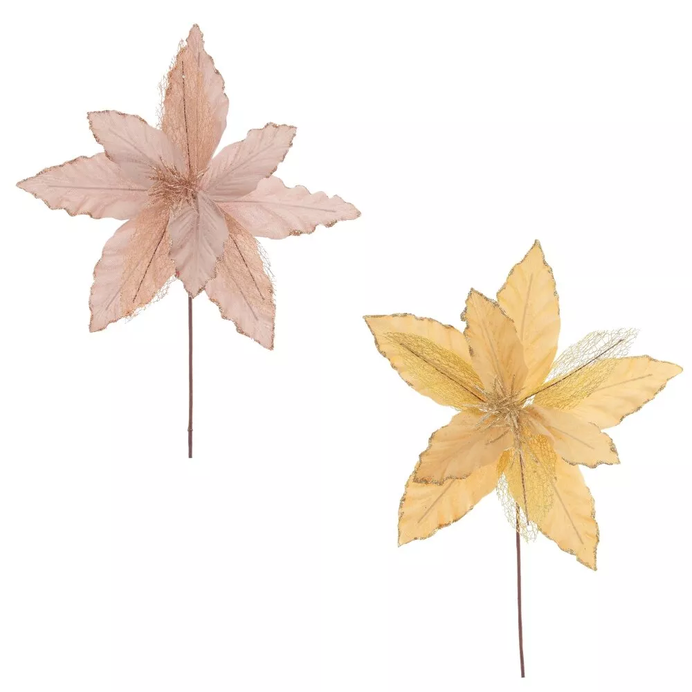 Цветок искусственный Пуансеттия 31х31х38см 2в. арт.806295 по цене 