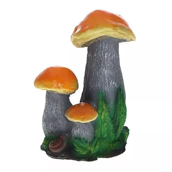 Изделие декоративное Гриб подосиновик тройной полистоун 23см по цене 