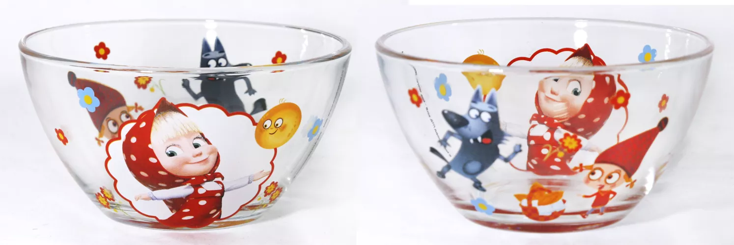 Салатник Маша и Медведь. Праздник 13см, стекло арт.ММС130-3 по цене 