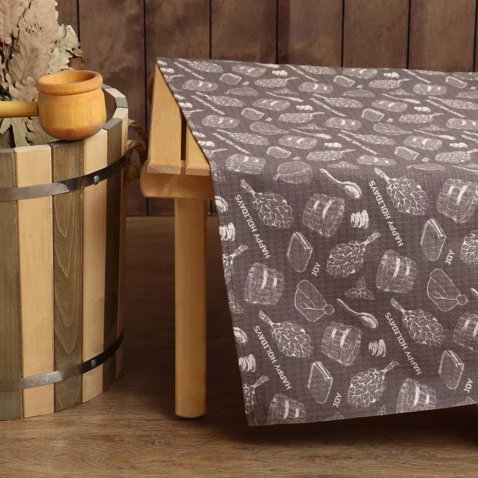 Простыня для бани Новогодняя баня 150х180см, хлопок арт.10548975 по цене 