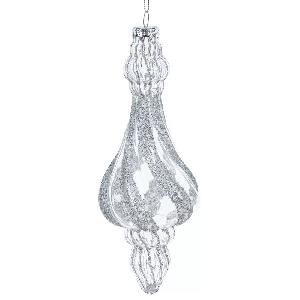 Украшение новогоднее Фигурная сосулька 7х7х19см, стекло арт.812305 по цене 