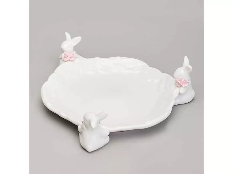 Блюдо сервировочное Кролики 21,5х21,5х6см, фарфор арт.146-2163 по цене 