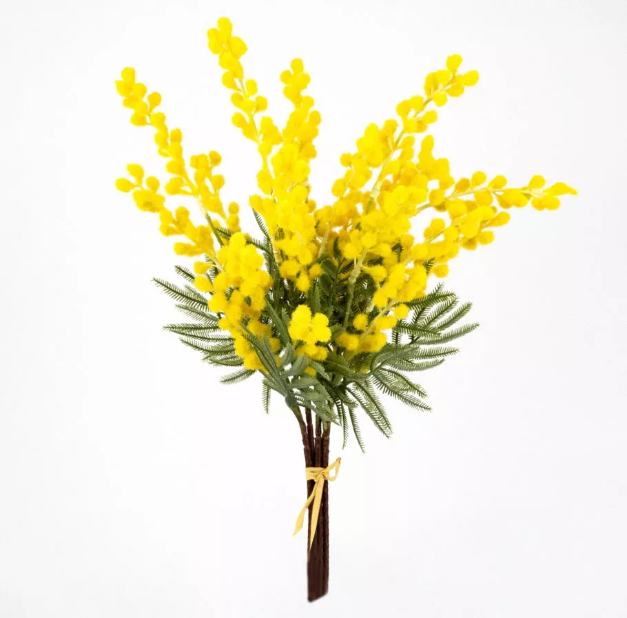 Цветок искусственный Букет мимозы 40см, желтый по цене 