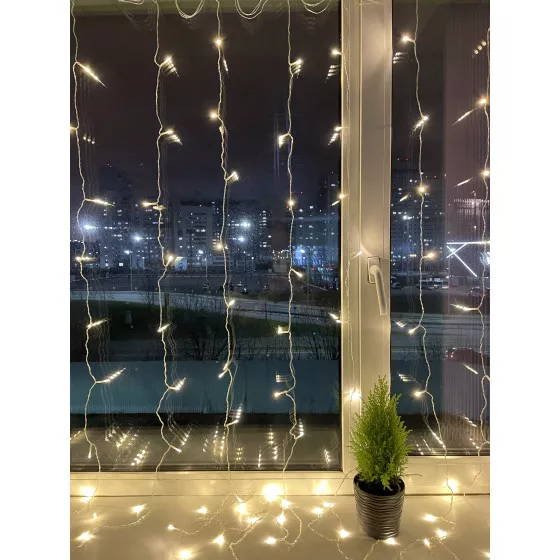 Гирлянда Эра Занавес уличная светодиодная желтый свет 2м арт.ENOZ-2B по цене 