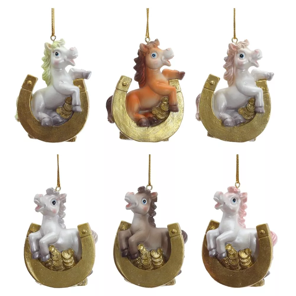 Фигурка декоративная Лошадка с подковой 5,5х2,5х7 см, 6в арт.821416 по цене 