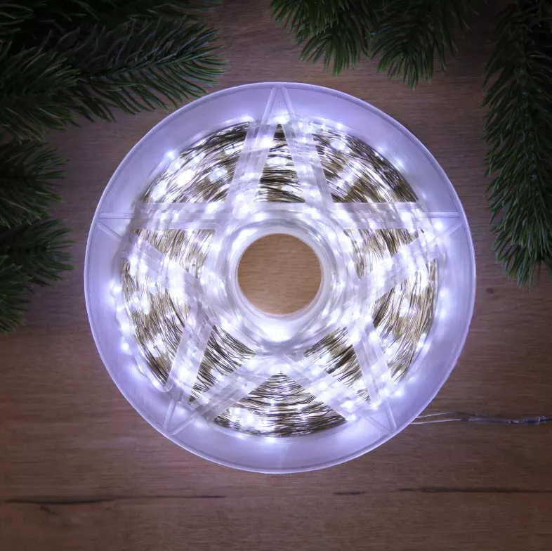 Электрогирлянда Нить 200м Роса 2000 светодиодов, холодный белый арт.10547398 по цене 