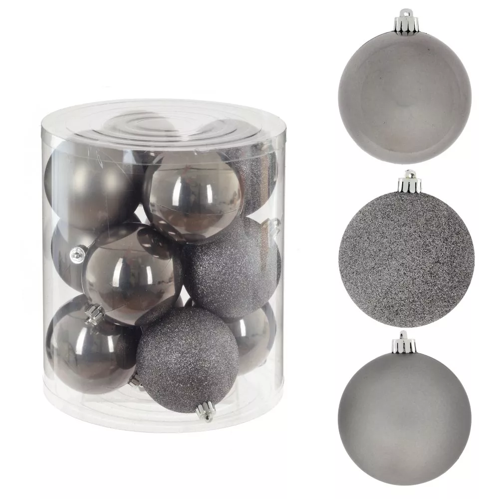 Украшение новогоднее Шар Блеск, серебро набор из 12шт, 9х9х9,5см по цене 