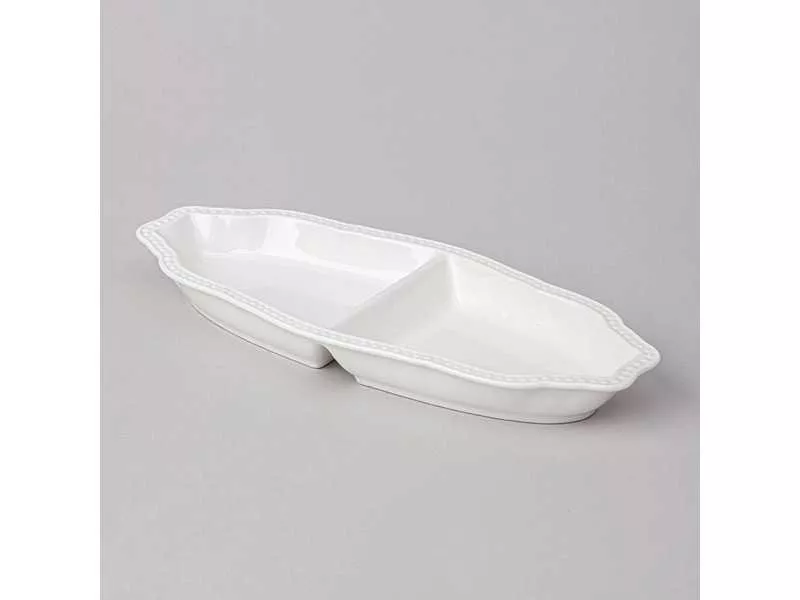 Менажница 2 секции Лефард Лента 25,5х11х3см, фарфор арт.761-120 по цене 