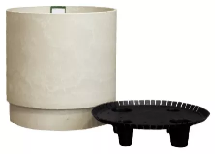 Горшок для растений Круглый белый камень 2,3л, 15,6х15см по цене 