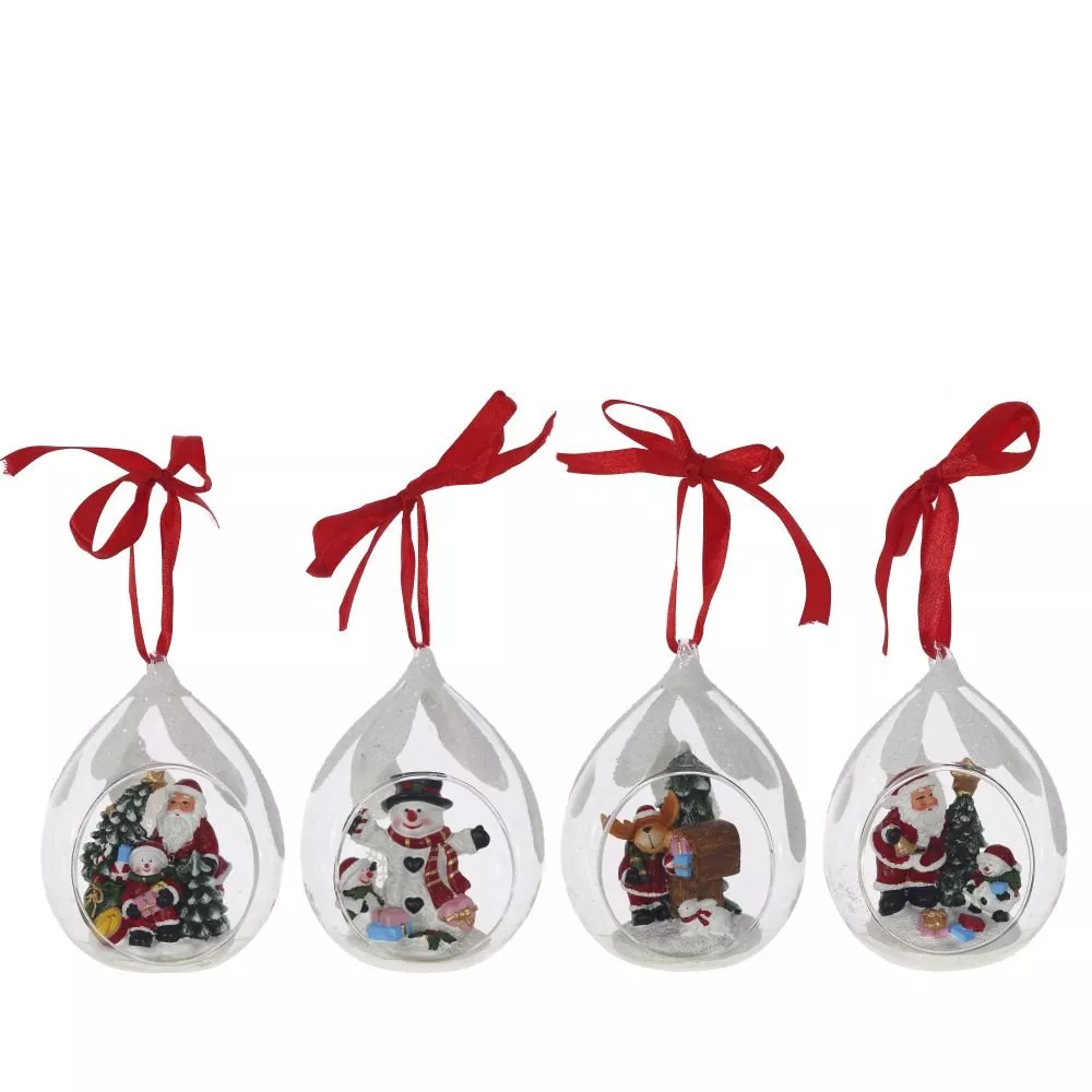 Украшение новогоднее Капля 8х7х11см 4в. по цене 