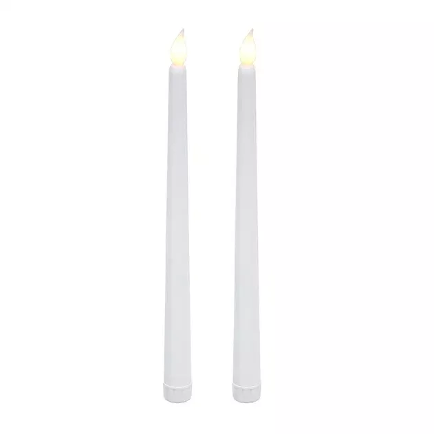 Свечи столовые светодиодные, 2шт пластик белый 2х27см по цене 