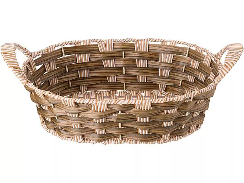 Корзинка с ручками Натурель светлое плетение 26х21х8/12см арт.109-302 по цене 