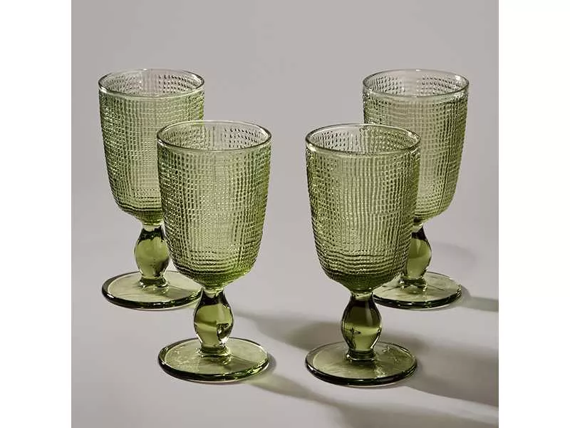 Набор бокалов Темпо 4шт 280мл зеленый, стекло арт.355-390 по цене 