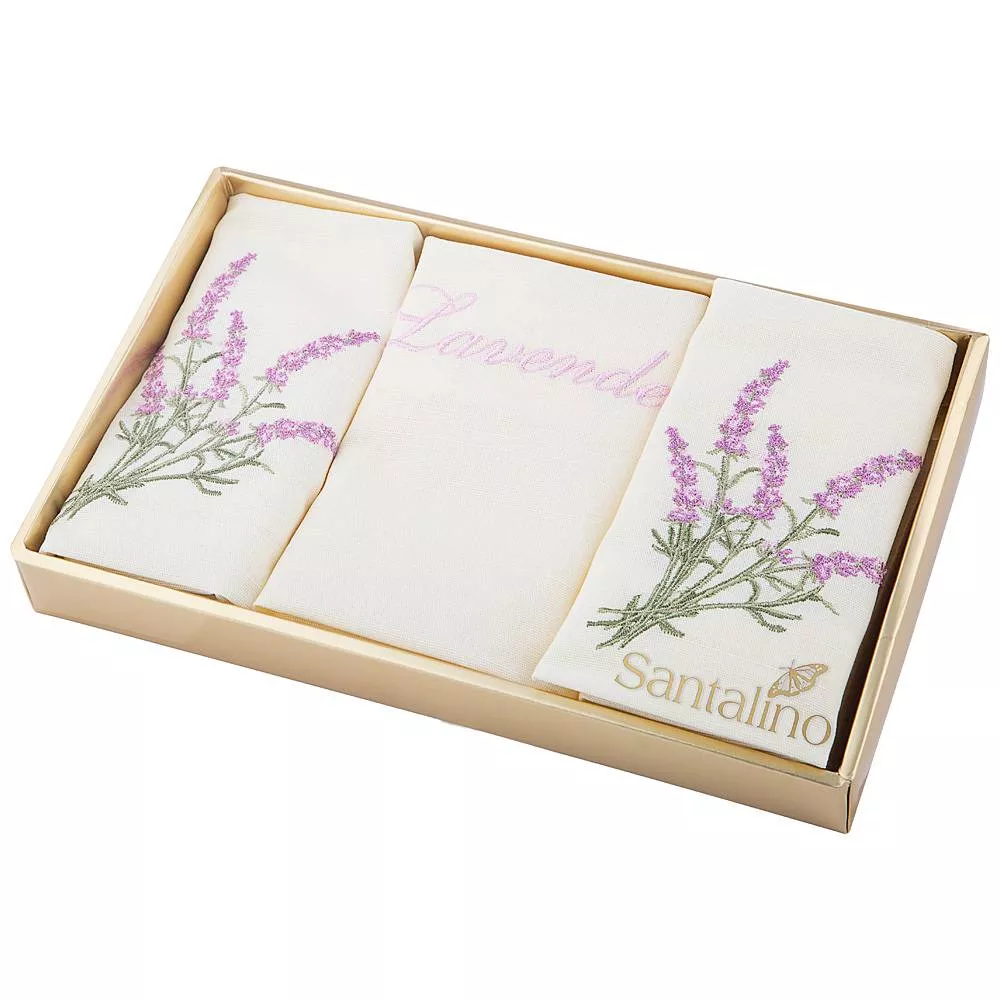 Комплект салфеток 3шт Лаванда хлопок шампань 40х40см по цене 