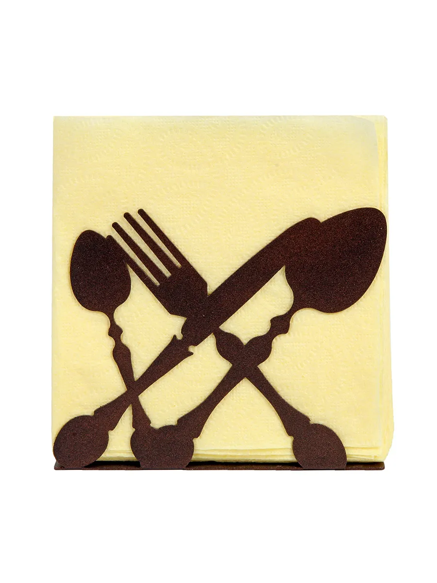 Салфетница Ложки-вилки 12х9,6х3,1см, металл арт.SL043-CY по цене 