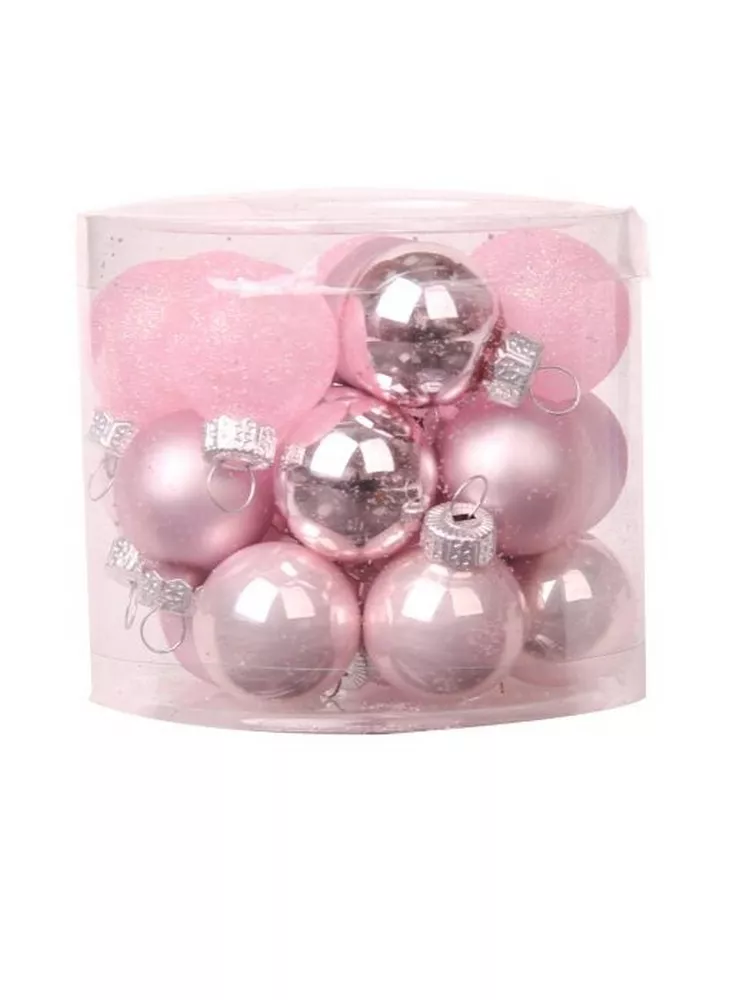 Украшение новогоднее Шар Розовые цвета набор из 24шт 2,5х2,5х2,5см стекло арт.89659 по цене 