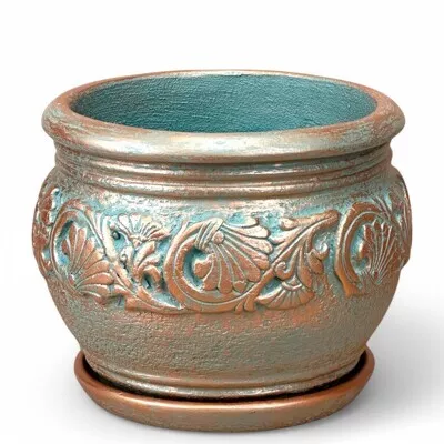 Горшок с поддоном Палермо 30л 34х41см медь, композитный бетон арт.715350 по цене 