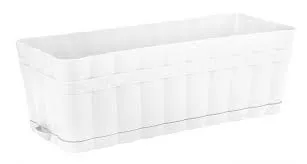 Ящик для цветов АЛЬТЕРНАТИВА Изюминка с поддоном пластик L35см V6л белый по цене 