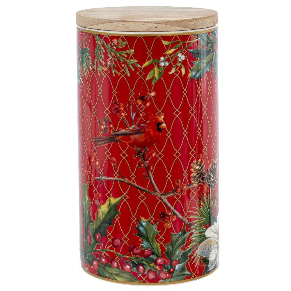 Емкость для сыпучих продуктов Рождественский Вальс 1000мл, фарфор арт.806734 по цене 