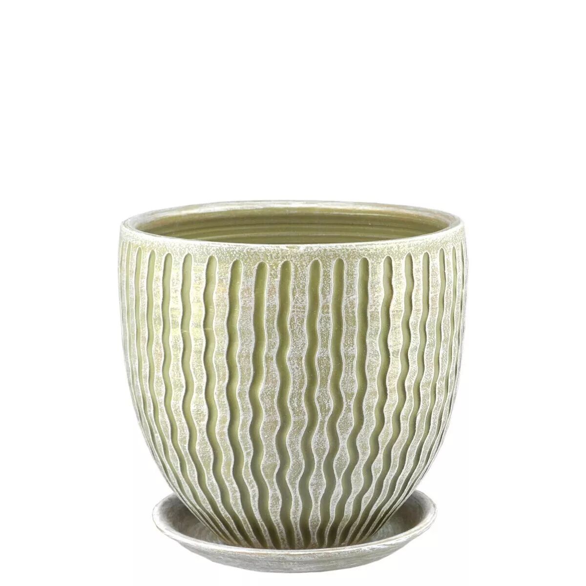 Горшок бутон Мане с поддоном 20см керамика оливка по цене 