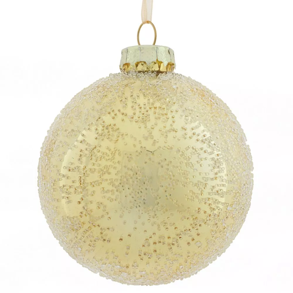 Украшение новогоднее Шар Гламур, золото 8см по цене 