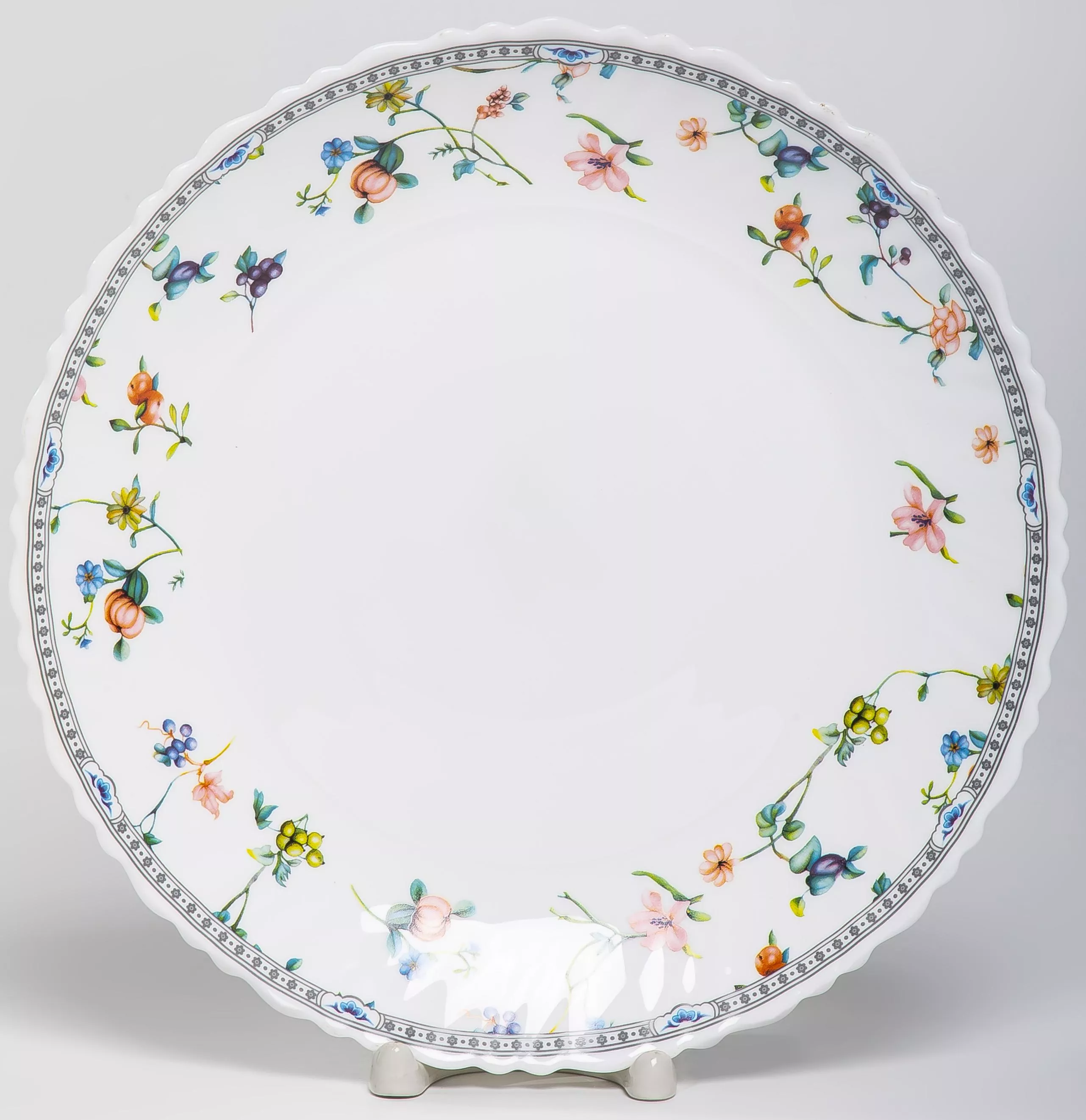 Тарелка мелкая Зирана стеклокерамика белый 24см по цене 