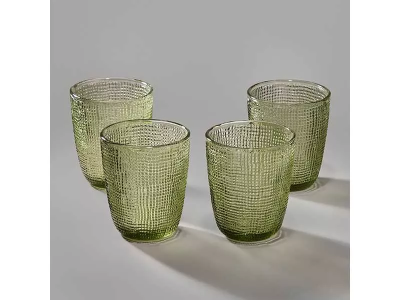 Набор стаканов Темпо 4шт 300мл зеленый, стекло арт.355-391 по цене 