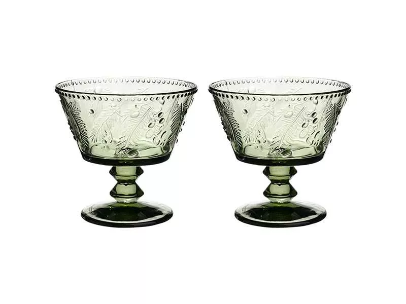 Набор креманок Лефард Праздник 2шт 280мл зеленый, стекло арт.355-402 по цене 