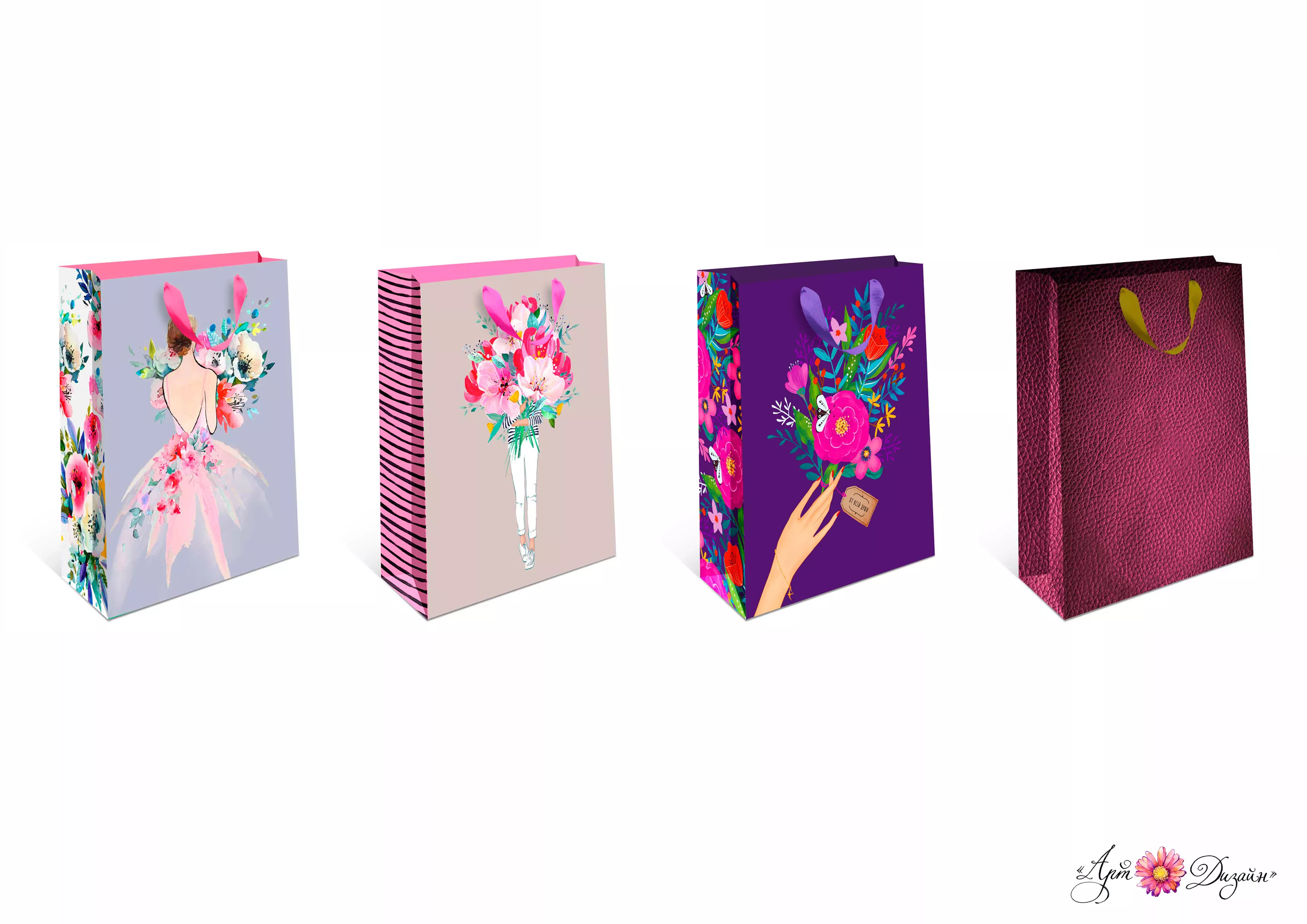 Сумка ВС бумажная стандарт плюс 18х22х10см, в ассорт. по цене 