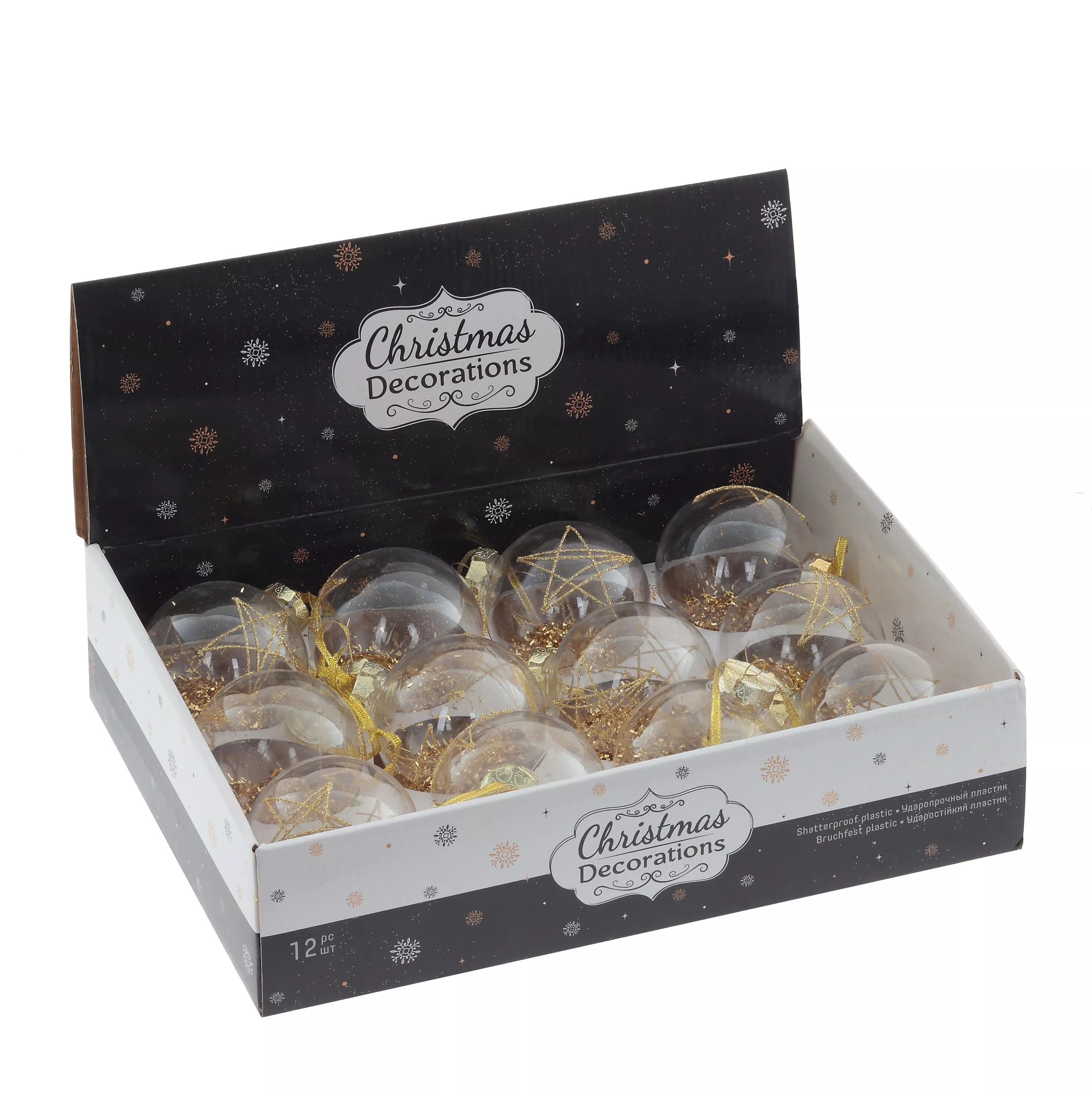 Украшение новогоднее Шар Золотая Звезда, 1шт, 10см по цене 