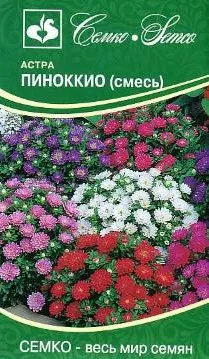 Семена Астра бордюрная Пиноккио (смесь) 0,2 г Семко 