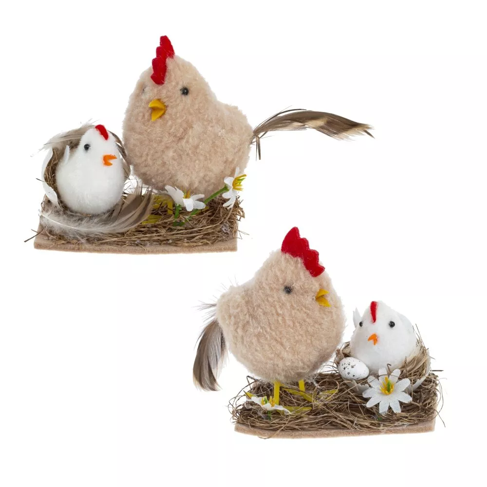 Фигурка декоративная Цыплята бежевый 15х5,5х9см 2в. арт.783523 по цене 