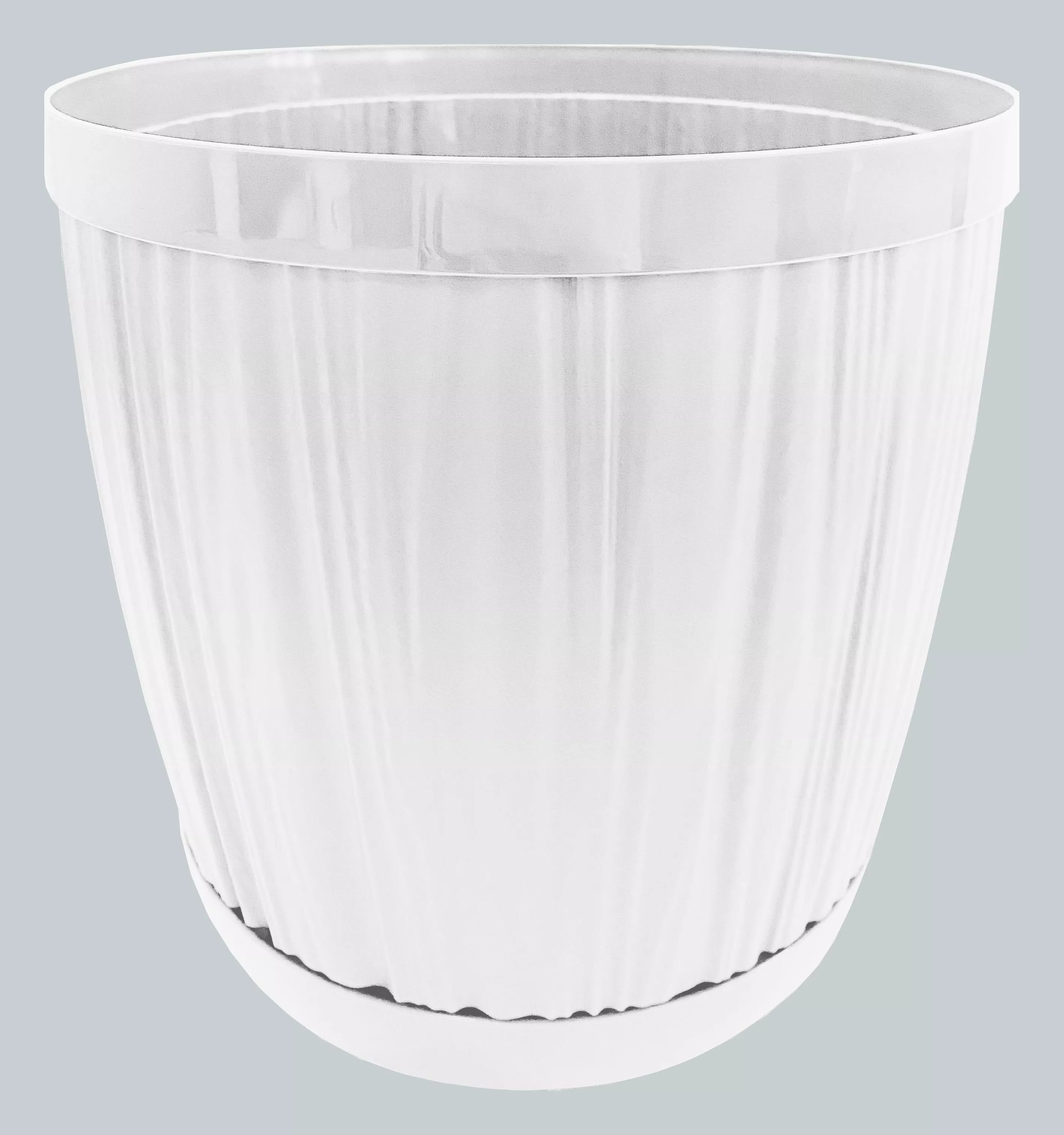 Кашпо ИнГрин Барселона с поддоном пластик d-27см h-24см V-9,6л белый по цене 