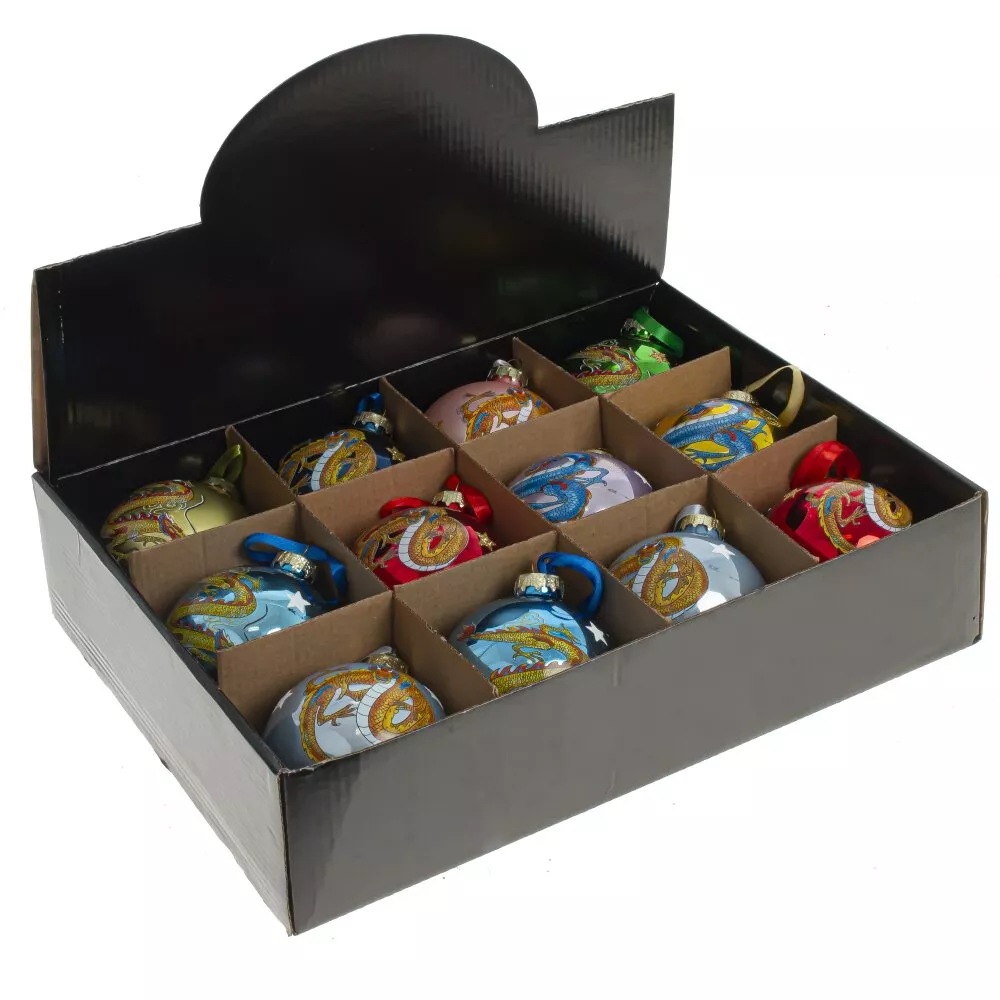 Украшение новогоднее Шар Дракон 1шт 8 см стекло арт.794239 по цене 