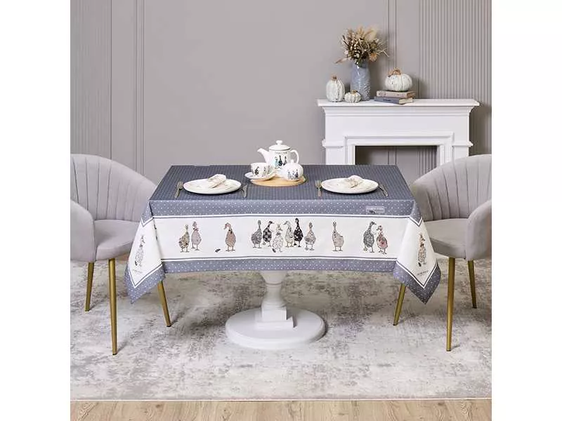 Скатерть Семейная ферма 140х180см серый, хлопок твил пропитка арт.850-747-2 по цене 