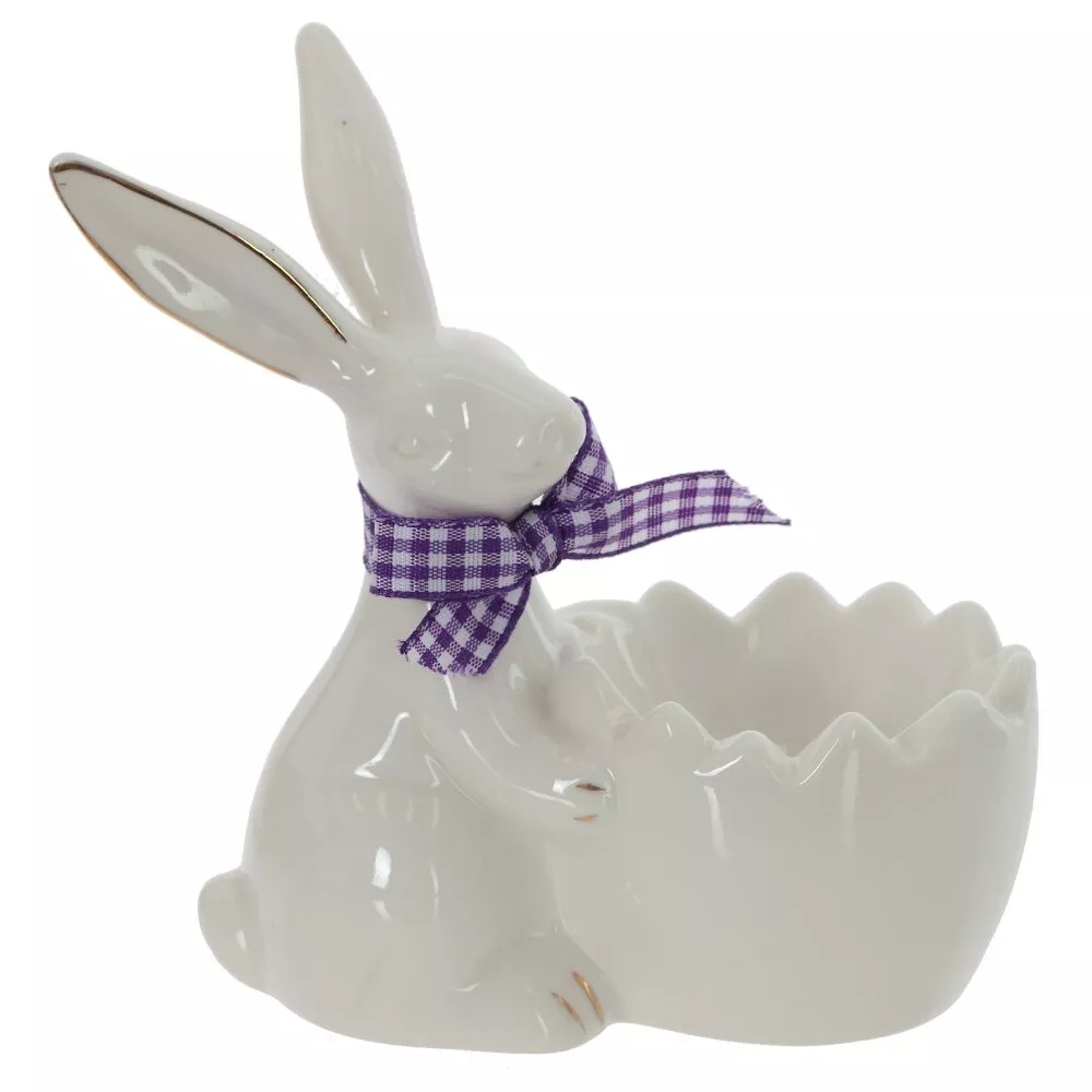 Подставка для яйца Заяц 11,5х5,5х11см, фарфор арт.816098 по цене 